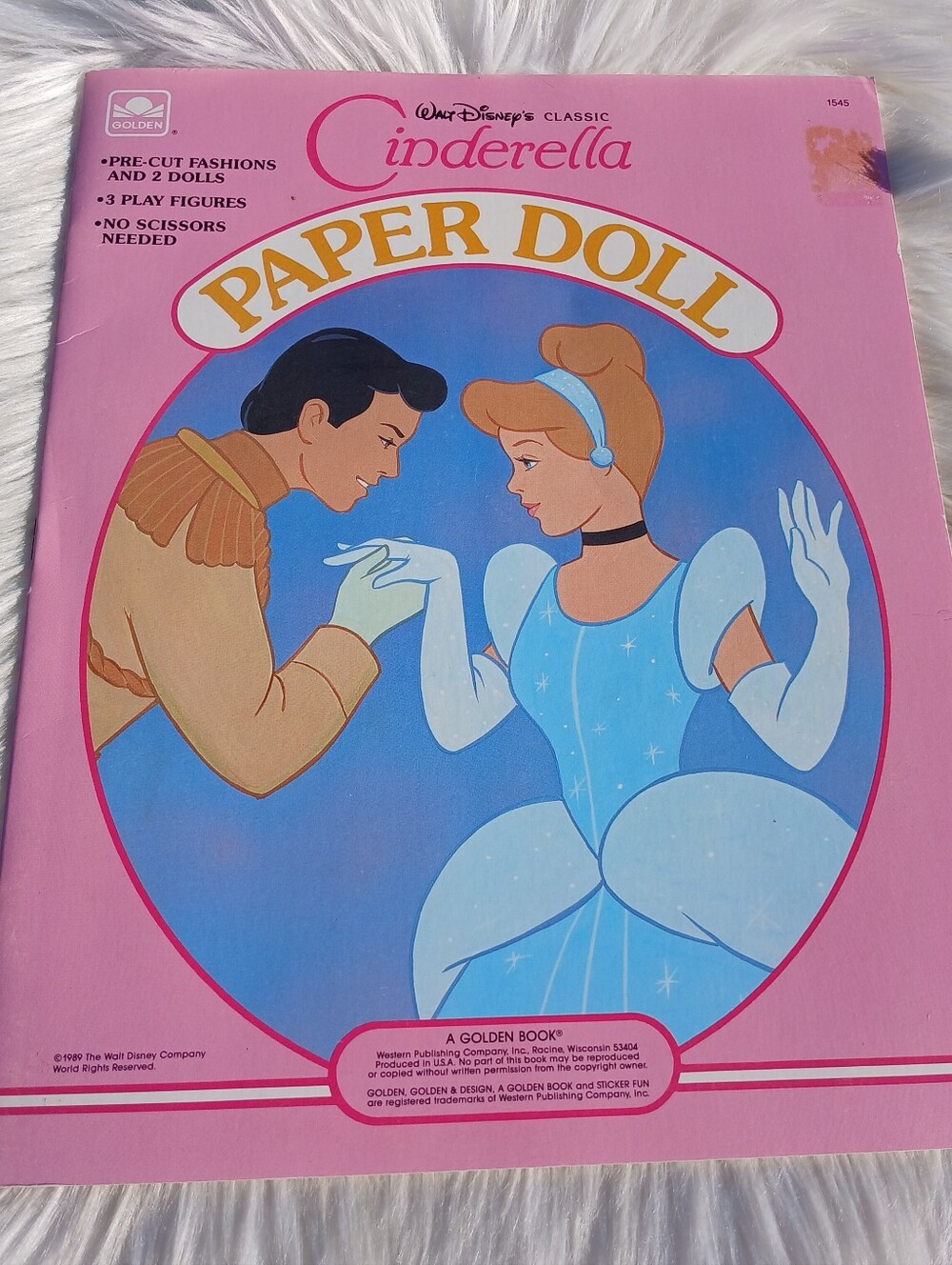 Vintage Cinderella Paper Doll Book 1989 never used 80s 1980s Toy Disney Princess